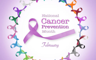 Colorful awareness ribbons form a circle on a purple background, highlighting "National Cancer Prevention Month" text. This image symbolizes compassionate care and emphasizes the importance of accurate diagnosis and personalized medical care.| Dr. Nadelman Biopsy Doctor